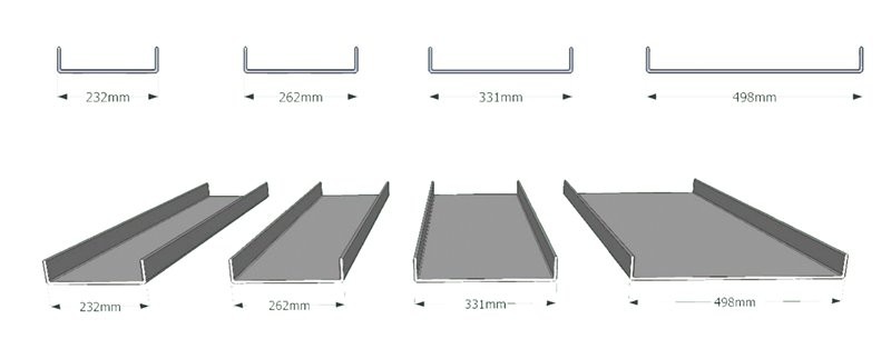 glass u channel glass dimensions